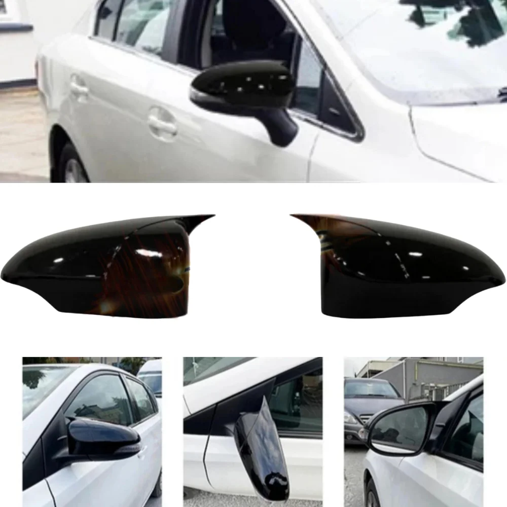 Bat Style Mirror Cover Car Accessories for Toyota Avensis Bright Piano Black Outer Parts Tuning 2015 2016 2017 2018