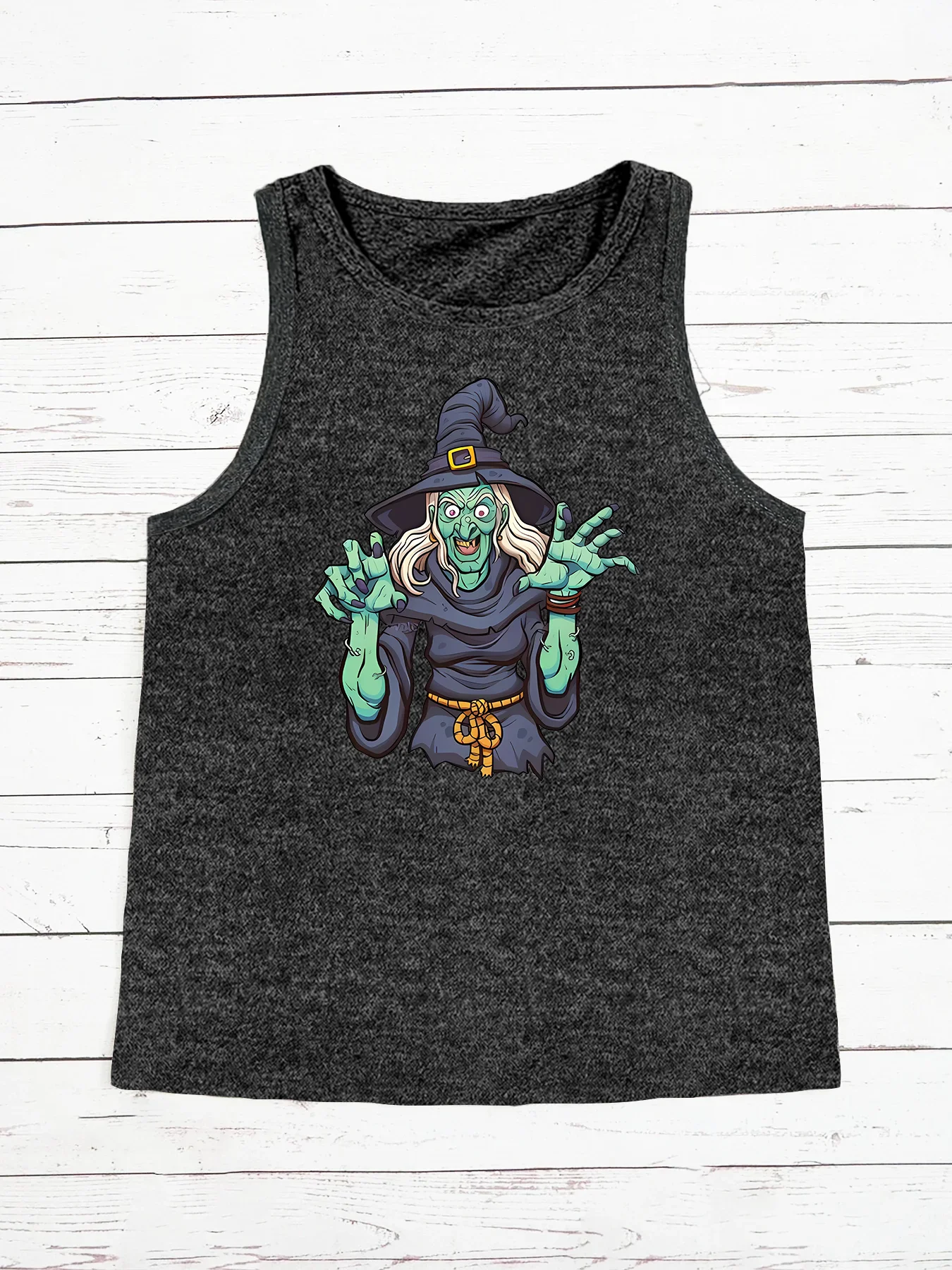 Happy Halloween Scary Evil Witch Fashion Funny Sports Women's Tank Top Loose O Neck Sleeveless Casual Tank