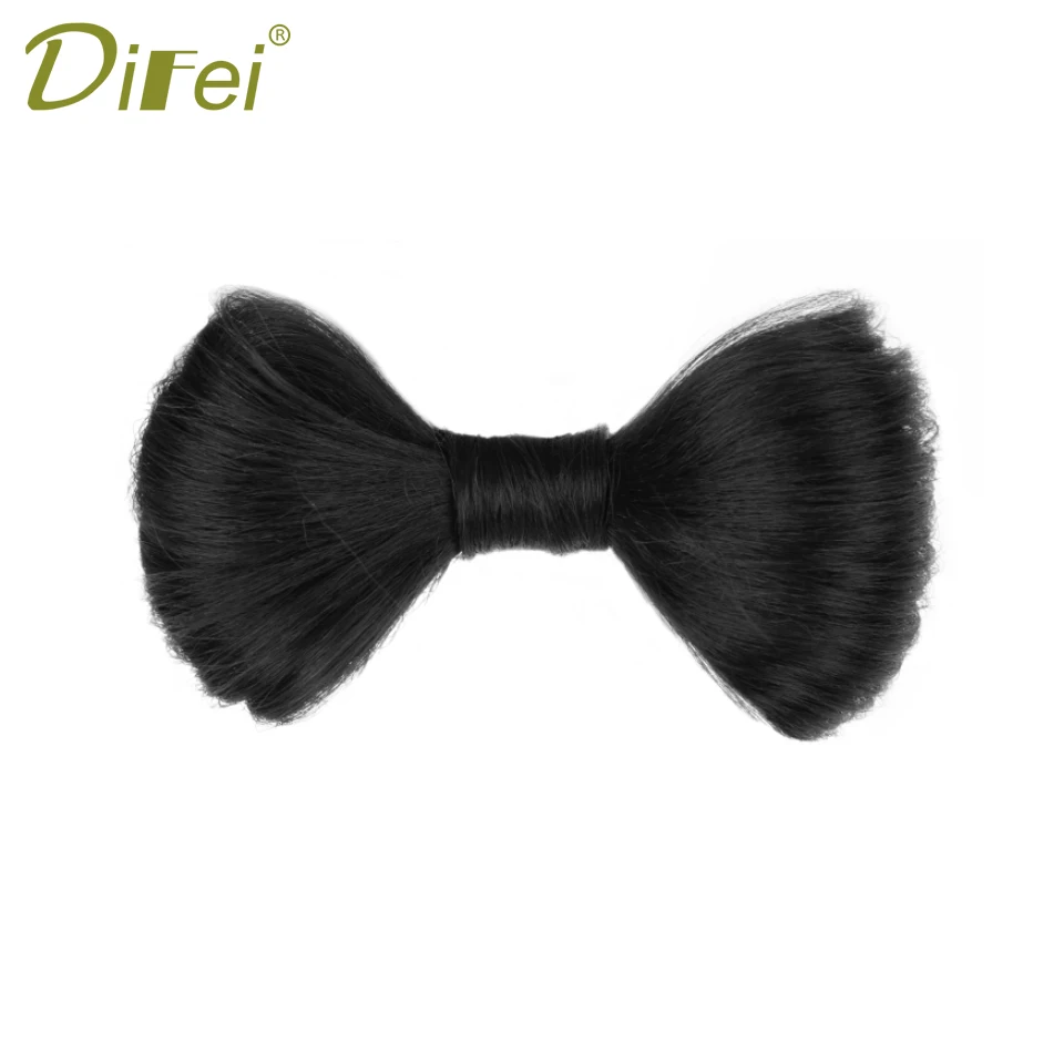 DIFEI Synthetic Hair Bow Buns Clip Bun Hairstyle Bow Hair Accessories For Women Brown Black Chignon Hairpins Wig Hair Bun