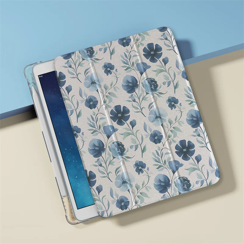 

Lovely blue flowers for Apple iPad Pro 2024 11 inch Air 5/4 10.9 10th 7/8/9 10.2 Air 3 10.5 inch mini 6/5/4 Cover Tablet Cases