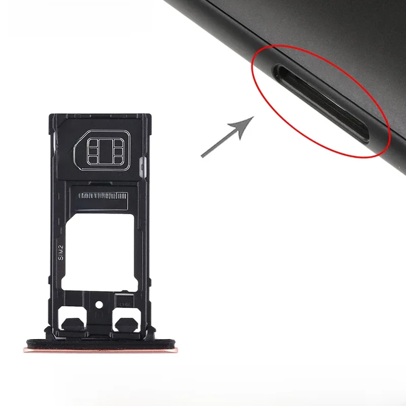 Aocarmo Micro SD gniazdo na kartę SIM z osłoną przeciwpyłową do Sony Xperia XZ2 Compact H8324 XZ2c XZ2mini 5 cali — zdjęcie 2