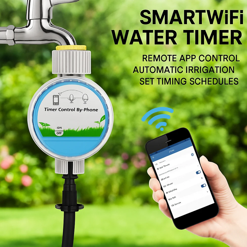 

Smart WiFi Irrigation Timer Controller-Automatic Drip Watering System With App Remote Control IP67 Waterproof For Garden/Plants