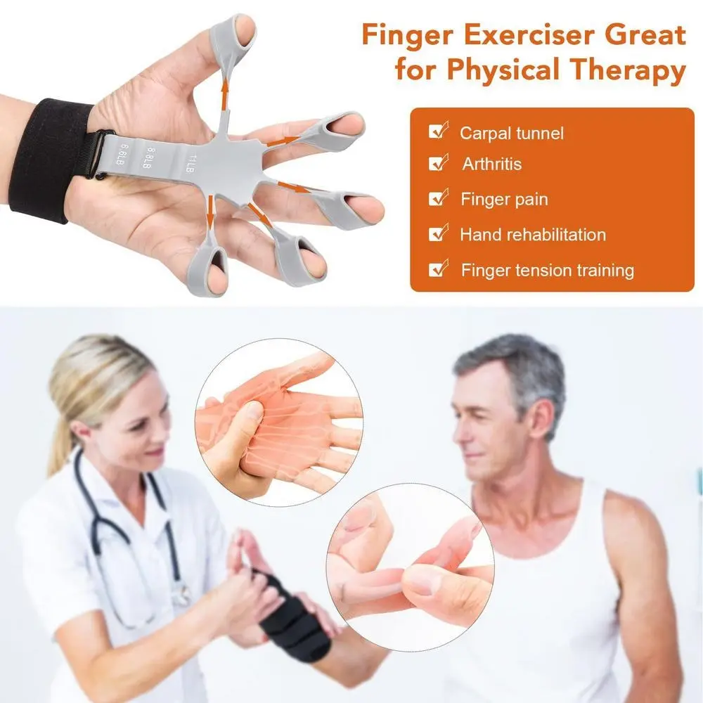 Finger Gripper Finger Exerciser 6Resistant Strength training Hand Strengthener Guitar Finger Flexion Extension Training exercise