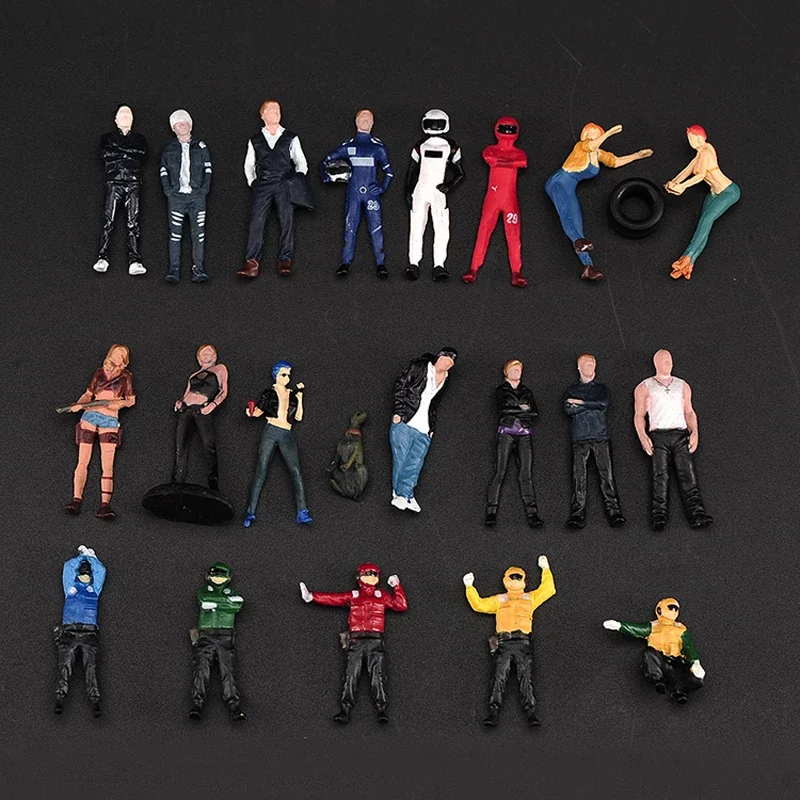 Figurine Miniature peinte à la main, photographie créative, bricolage pour modèle de voiture assorti, 1/64 1/72