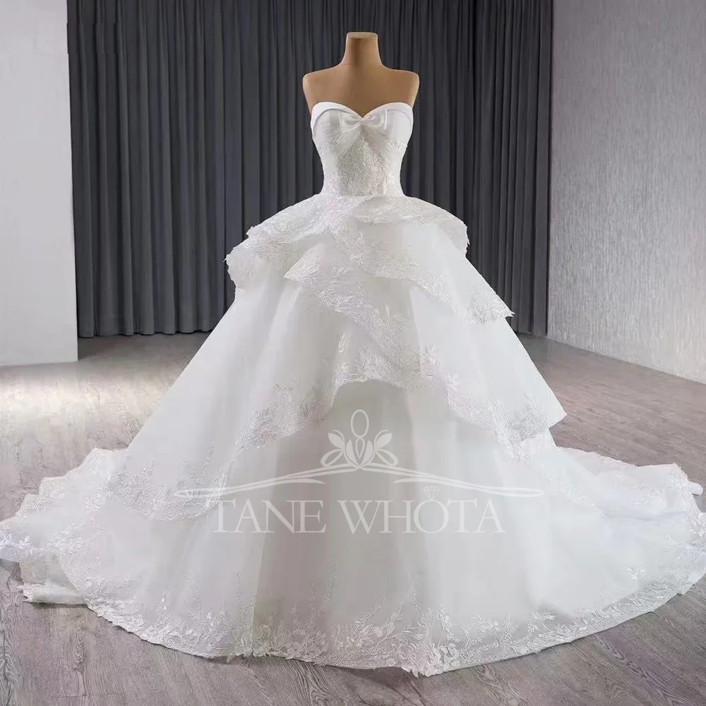 Милое белое кружевное бальное платье Свадебное платье из органзы XXL Самый популярный Vestido De Novia