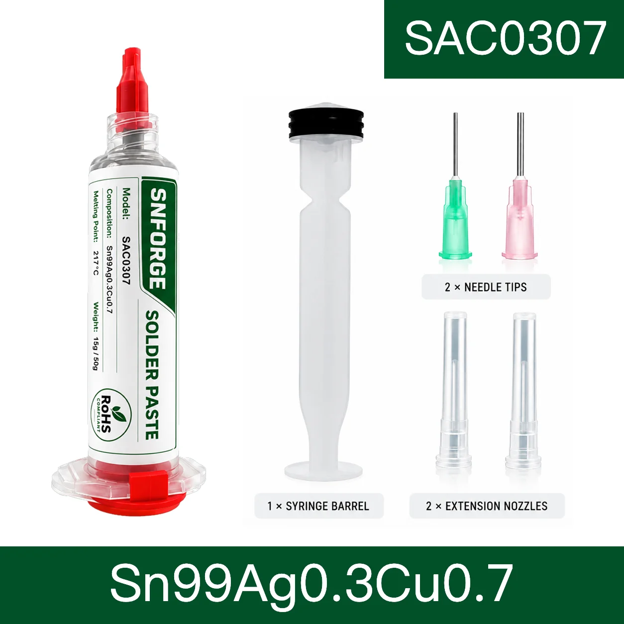 SAC305 soldeerpasta loodvrij Sn96.5Ag3.0Cu0.5 Sn99Ag0.3Cu0.7 tin solderen BGA PCB SMD SMT no-clean flux elektronica reparatie IC telefoon laptop reballing moederbord chip hoge betrouwbaarheid