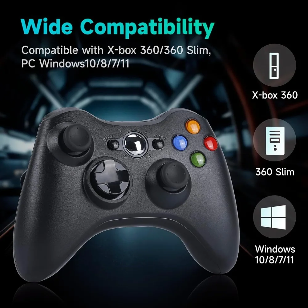 Xbox 360 Wireless Controller 2.4GHz Gamepad Windows 7/8/10/11 PC Gaming Control Video Game Consoles Accessories Joystick Joypad