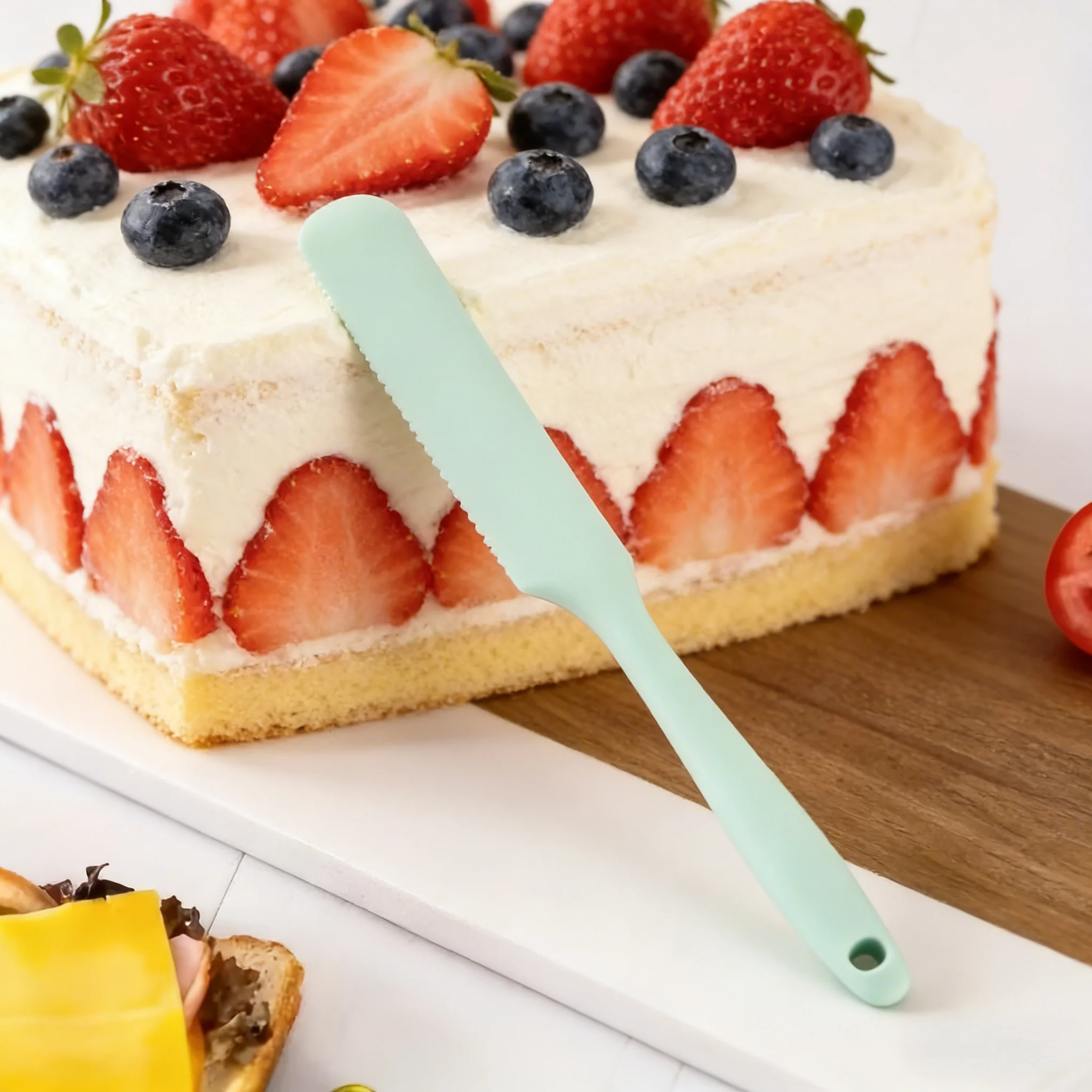 Heat Resistant Silicone Spatula, Flexible Design for Effortless Mixing & Scraping, Non-Stick Tool for Convenient One-Handed Use.