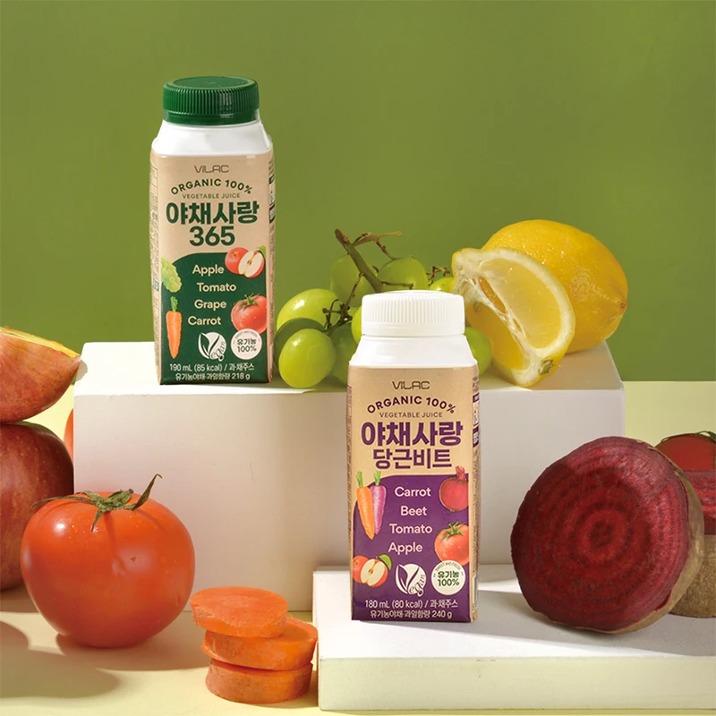 [Virok] [24 Mmouth Set] Organic 100% Vegetable Love 365 190mL(12EA) + Organic 100% Vegetable Love Carrot Bit 180mL(12EA)