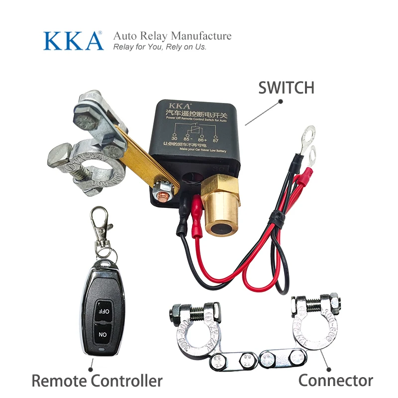 12V/24V Remote Control Car Battery Switch Off Relay, Integrated Wireless Disconnect Cut Off Isolator Switches