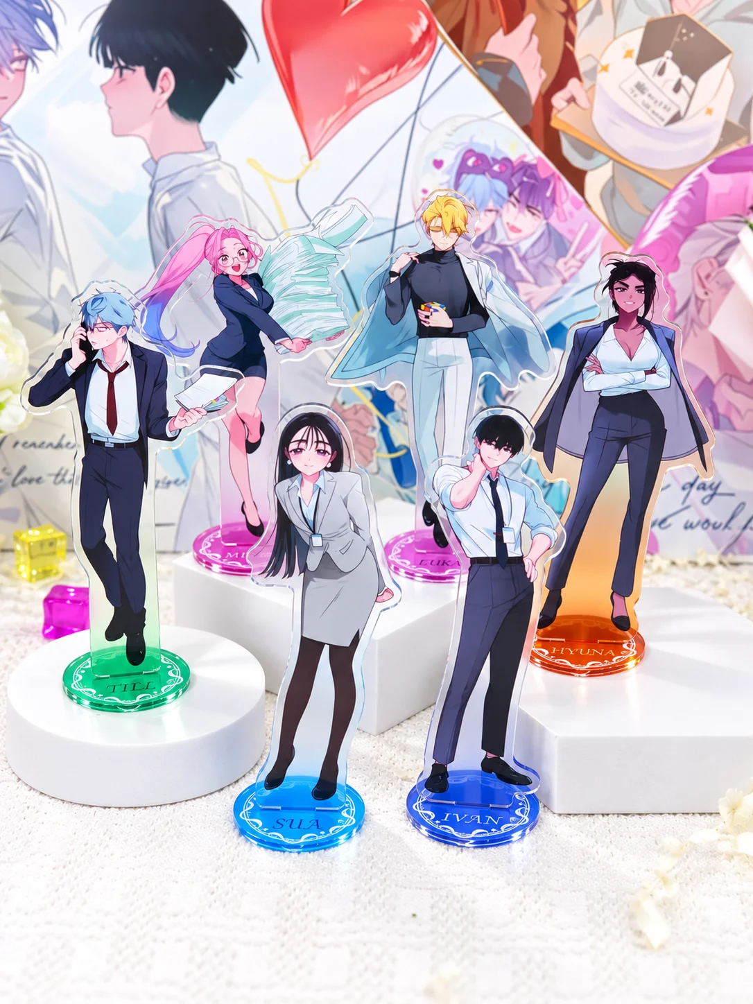 Desk Accessories - ชุดขาตั้งอะคริลิก Alien Stage สำหรับชุดสูทธุรกิจ, ขาตั้งโชว์ฟิกเกอร์อนิเมะสำหรับโต๊ะทำงาน Till