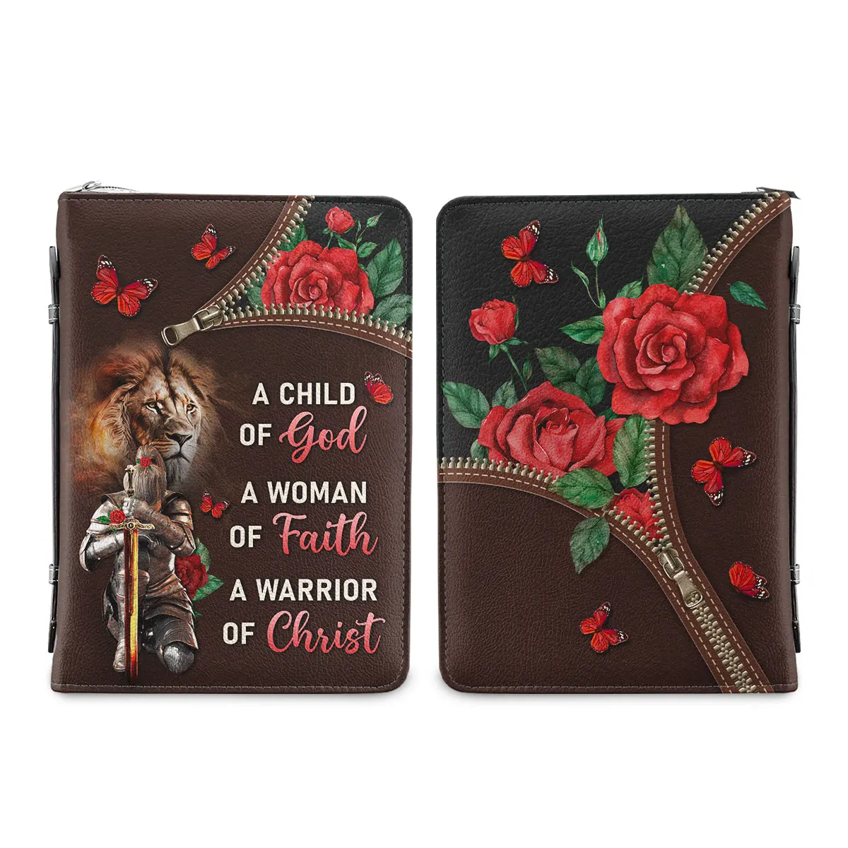 A Child Of God A Woman Of Faith Poetry Print Women's Leather Bible Bag Christianity Church Bible Study Book Holy Storage Boxes