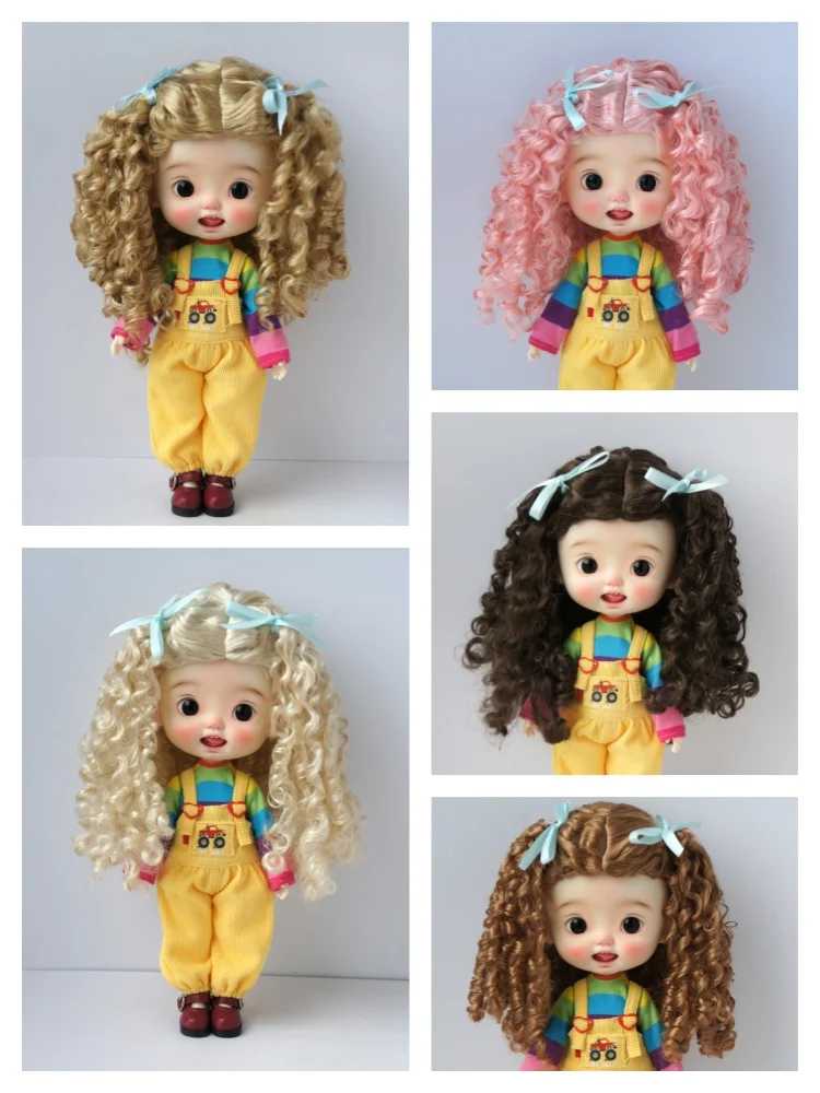 JD797 New Arrival Long Curly BJD Wigs OB11 YOSD MSD SD Blythe Qbaby Doll Wig All Sizes Top Sale Hair Accessories