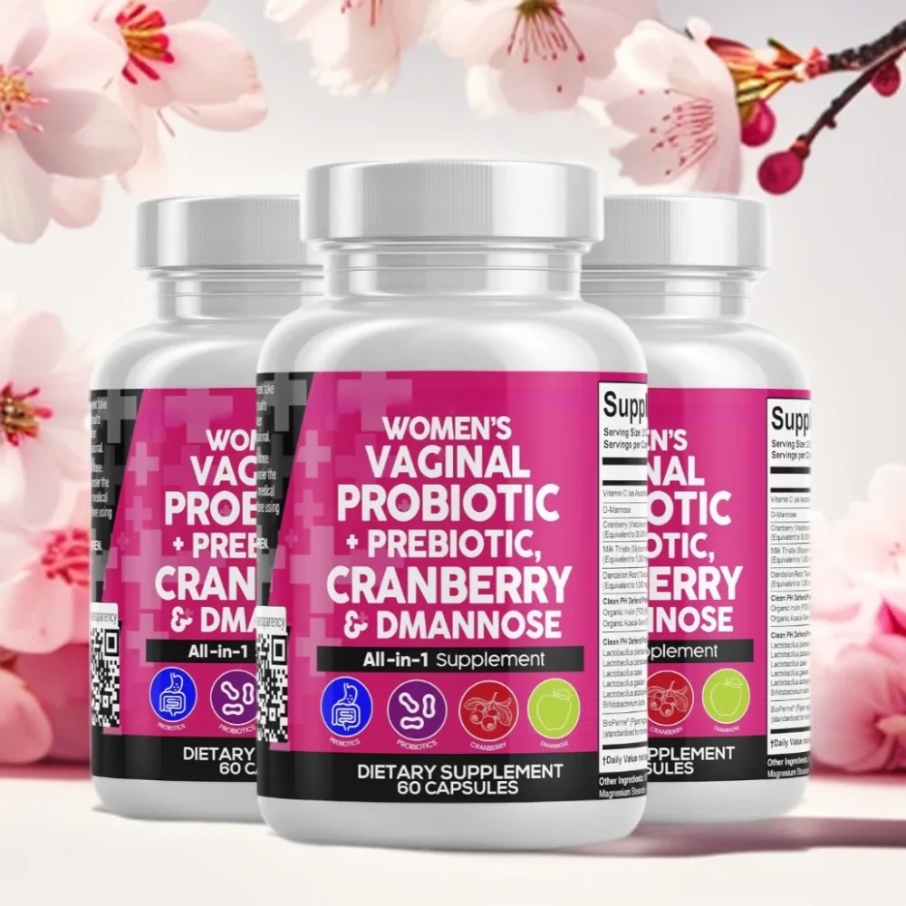 

Vaginal Probiotics for Women with Cranberry, D-Mannose, Prebiotics, pH Balance Support, Feminine Health, Urinary Tract Cleanse