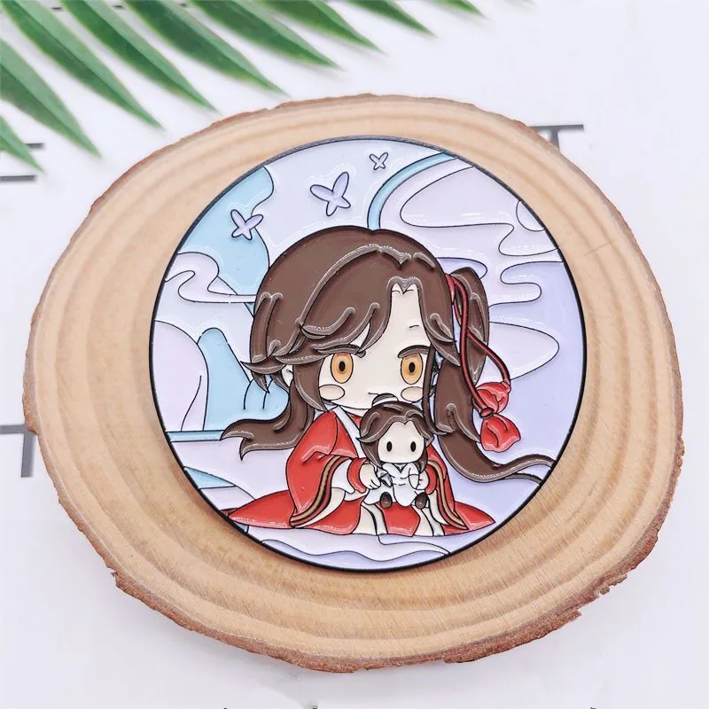 Tian Guan Ci Fu Cute Metal Brooch Heaven Official’s Blessing Hua Cheng Xie Lian Anime Badge On Backpack Jewelry Accessories Gift