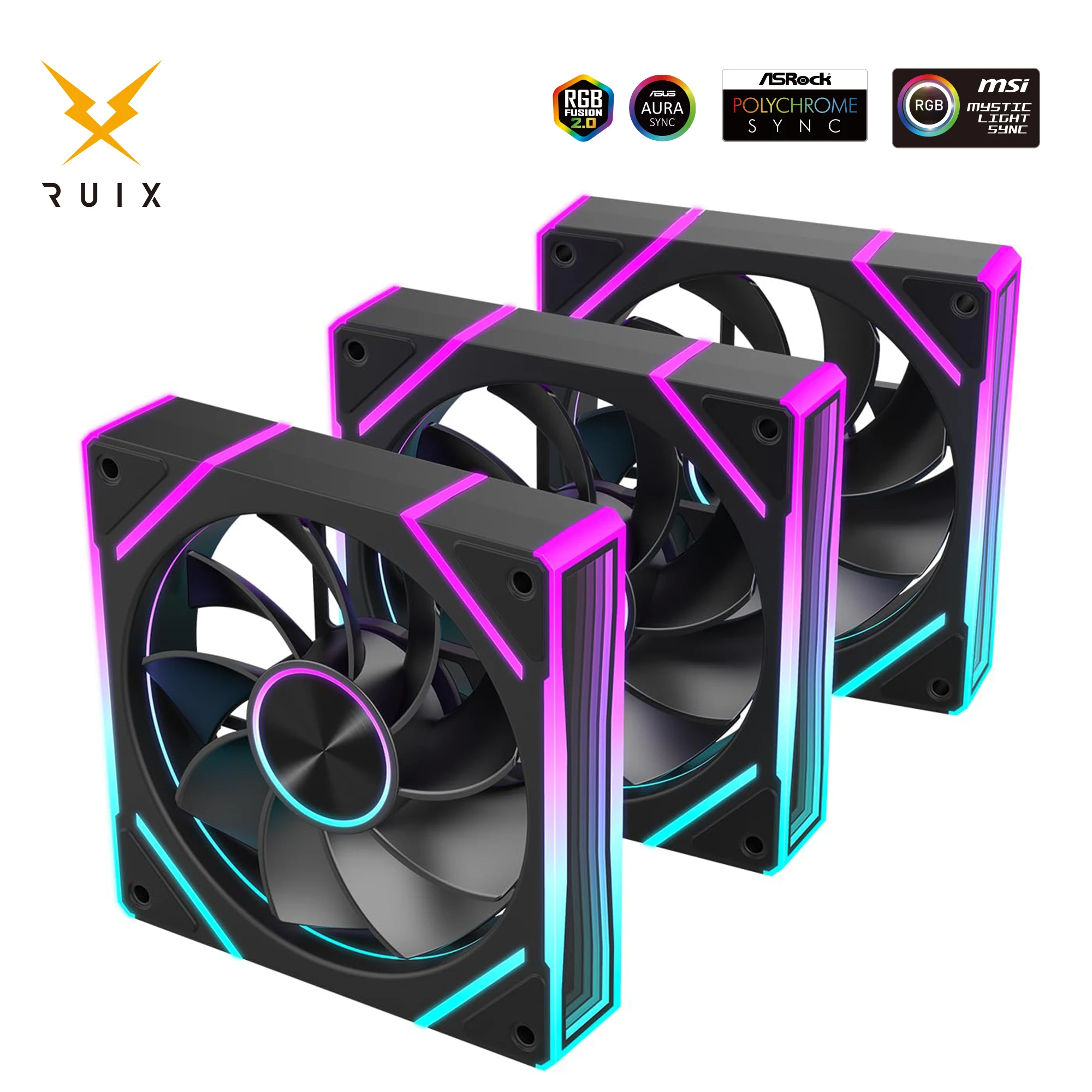 

Охлаждающие вентиляторы корпуса Ruix V8 для ПК Призма 120 мм 5 В 3-контактный ARGB PWM Набор из 3 шт. Компьютерный игровой корпус Материнская плата SYNC Вентилятор охлаждения воды