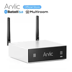 Arylic-Amplificador de sonido inalámbrico A50 +, miniamplificador de Audio estéreo HiFi con Bluetooth, TPA3116, potencia de Audio multihabitación, 50W x 2