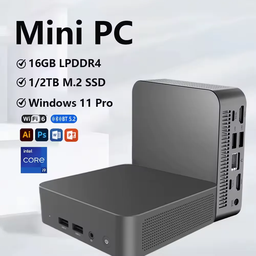 2025 nuevo MiniPC Windows 11 Pro Intel Core i9 8950HK 16GB RAM 1TB 2TB SSD WIFI 6 BT5.2 Ultra ordenador de escritorio 4K HD Gaming Pc