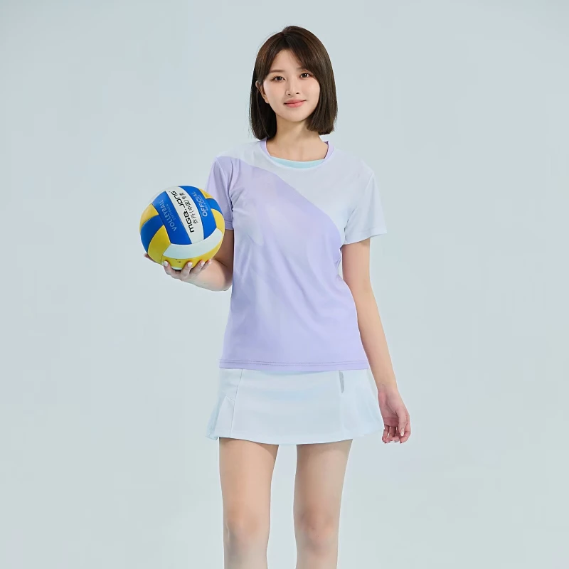 جديد المرأة ملابس كرة الريشة الكورية فتاة الموضة بلايز رياضية قصيرة الأكمام سريعة الجافة ماصة للعرق تي شيرت تدريب التنس