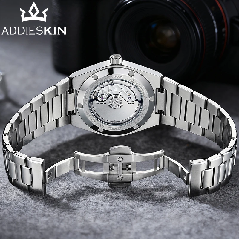 ADDIESKIN K008 Nature Green Mother of Pearl Dial Automatic Mechanical Watch Men Sapphire Crystal BGW9 Luminous 100m Waterproof