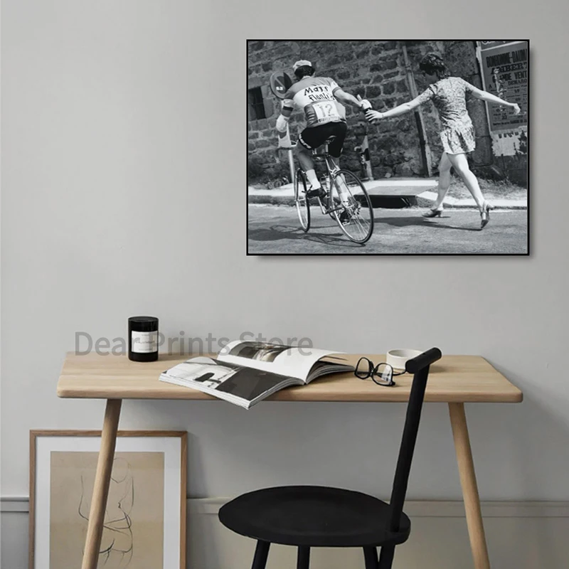 جولة دي فرنسا طباعة خمر روجر دي Vlaeminck "الساقين القاتل" التصوير المشارك الدراجات قماش اللوحة دراجة دراجة جدار ديكور