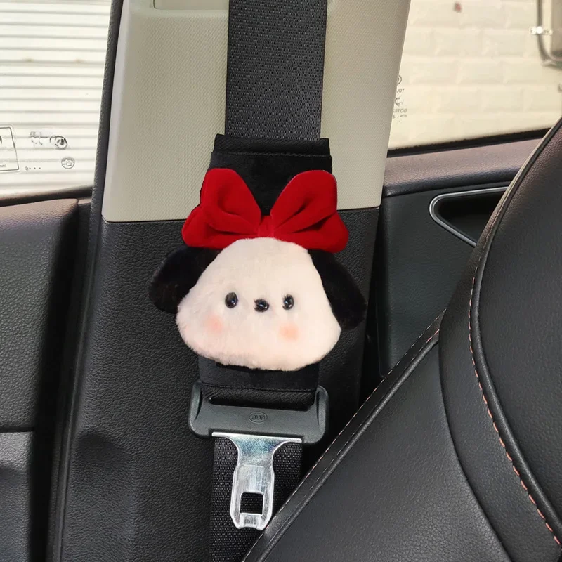 1szt Cute Cartoon Bow Dog Car Seat Belt Cover Seat Belt Harness Cushion Auto Shoulder Strap Protector Pad for Children Women — zdjęcie 2