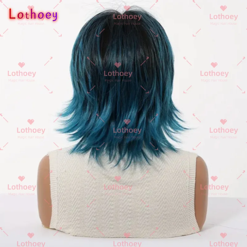 Волосы Человека, синие многослойные волосы эльфа, короткие волосы, женский парик Atlantis, синий, новый модный и популярный, в стиле интернет-знаменитостей, Suitab