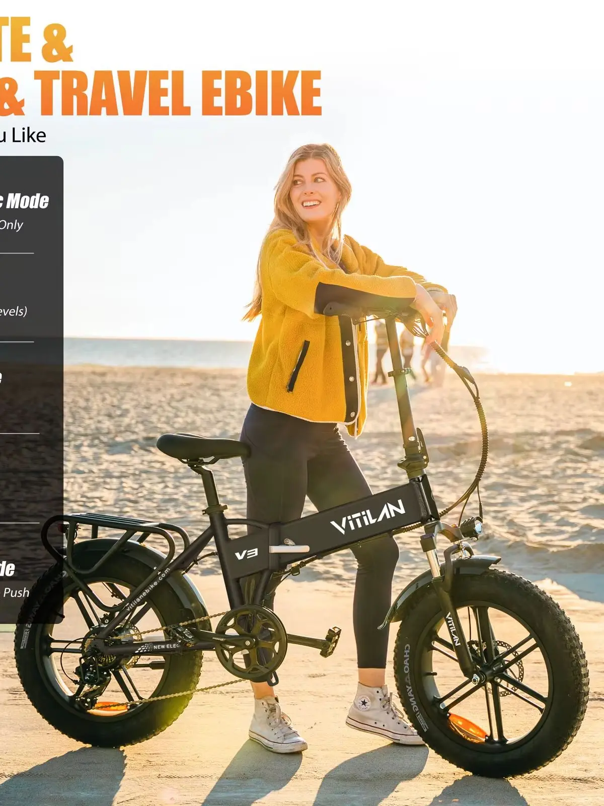 AliExpress NONE VITILAN V3 2.0 Electric Adults Folding 750W 48V13AHBAFANG Motor Fat Tire Ebike