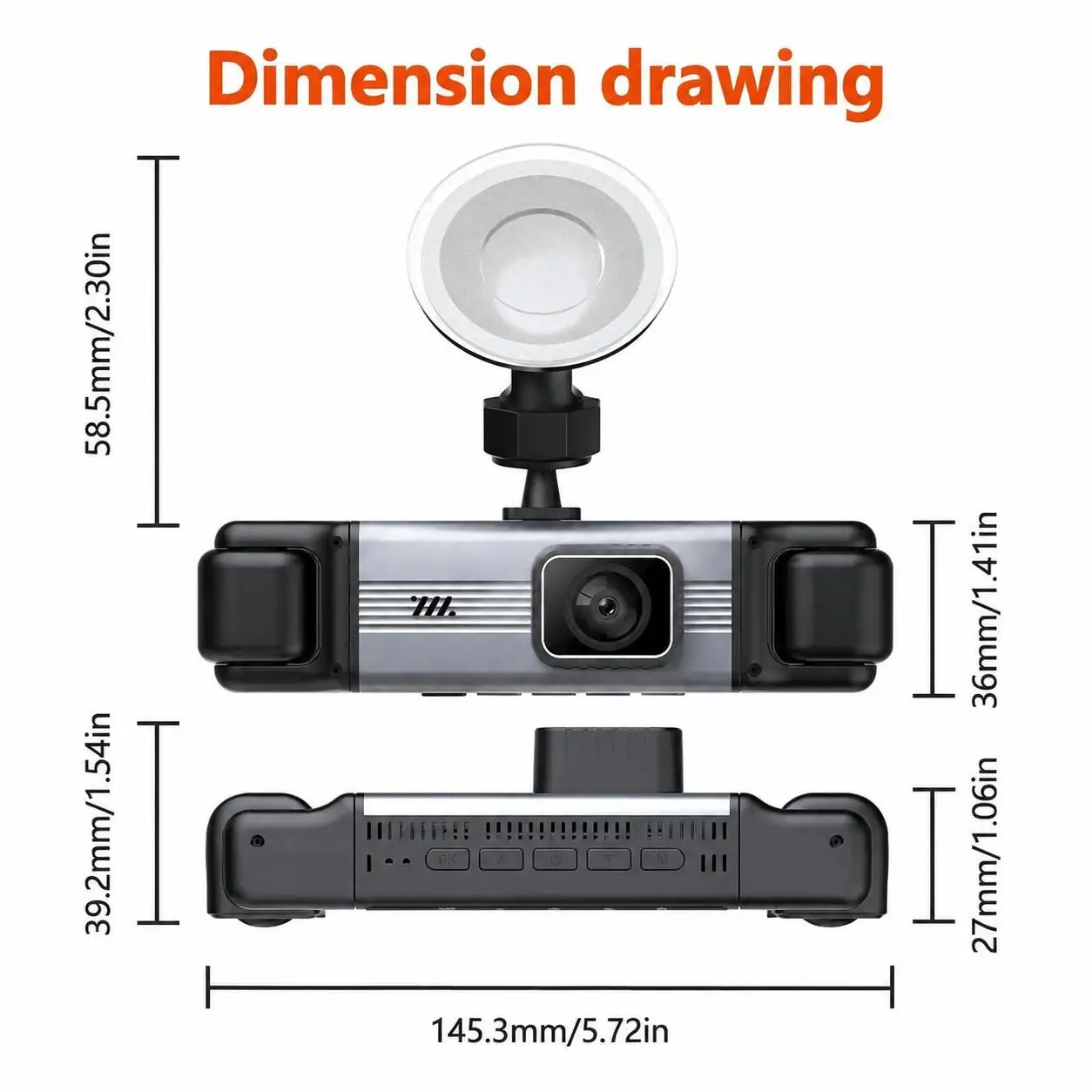 360° 4 Channel Dash Cam Front and Rear, Dash Camera for Cars with Cameras, WiFi, Night Vision, 24H Parking Mode, G-Sensor