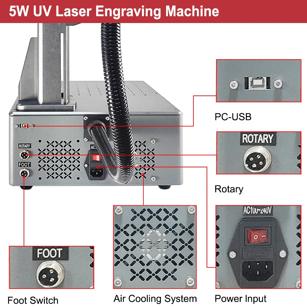 DIGRAY UV Maszyna do znakowania laserowego 355nm 5W Maszyna do grawerowania Nadaje się do wszystkich materiałów Szkło Silikon Metal Drewno Plastik