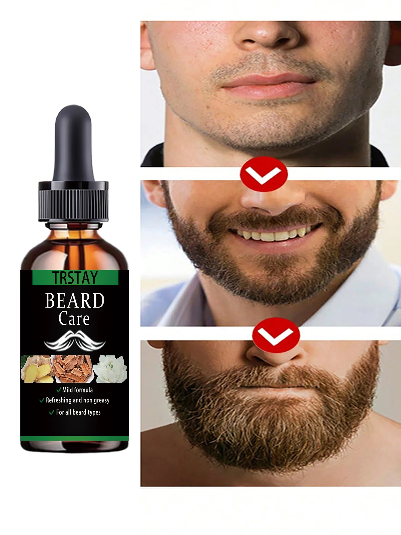 Hydrating Beard Oil for Men Smoothing Essential Oil Nourishes Strengthens and Tames Messy Beards One Click Application for Perfe