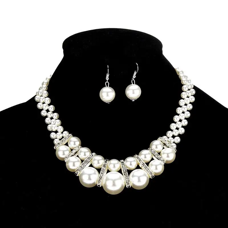 Glamour Pearl Luxe Necklace & Earrings Set