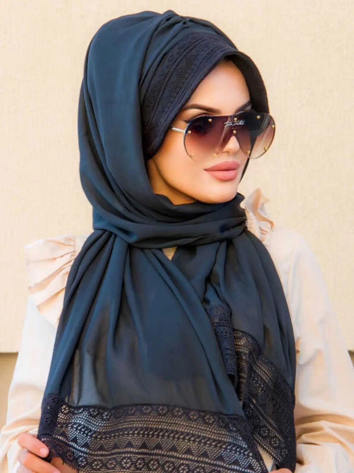 

Lace Hat Shawl, Buy 2 Get 1 Free, Practical Elegant Women Fashion Muslim Prayer Hat Hijab Islamic Seasonal Stylish