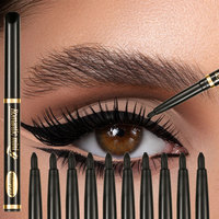 10PCS Black Eyeliner Pencils - Waterproof, Smudge-Proof & Sweatproof, Long-Lasting Gel Liner with Easy Twist-Up Application