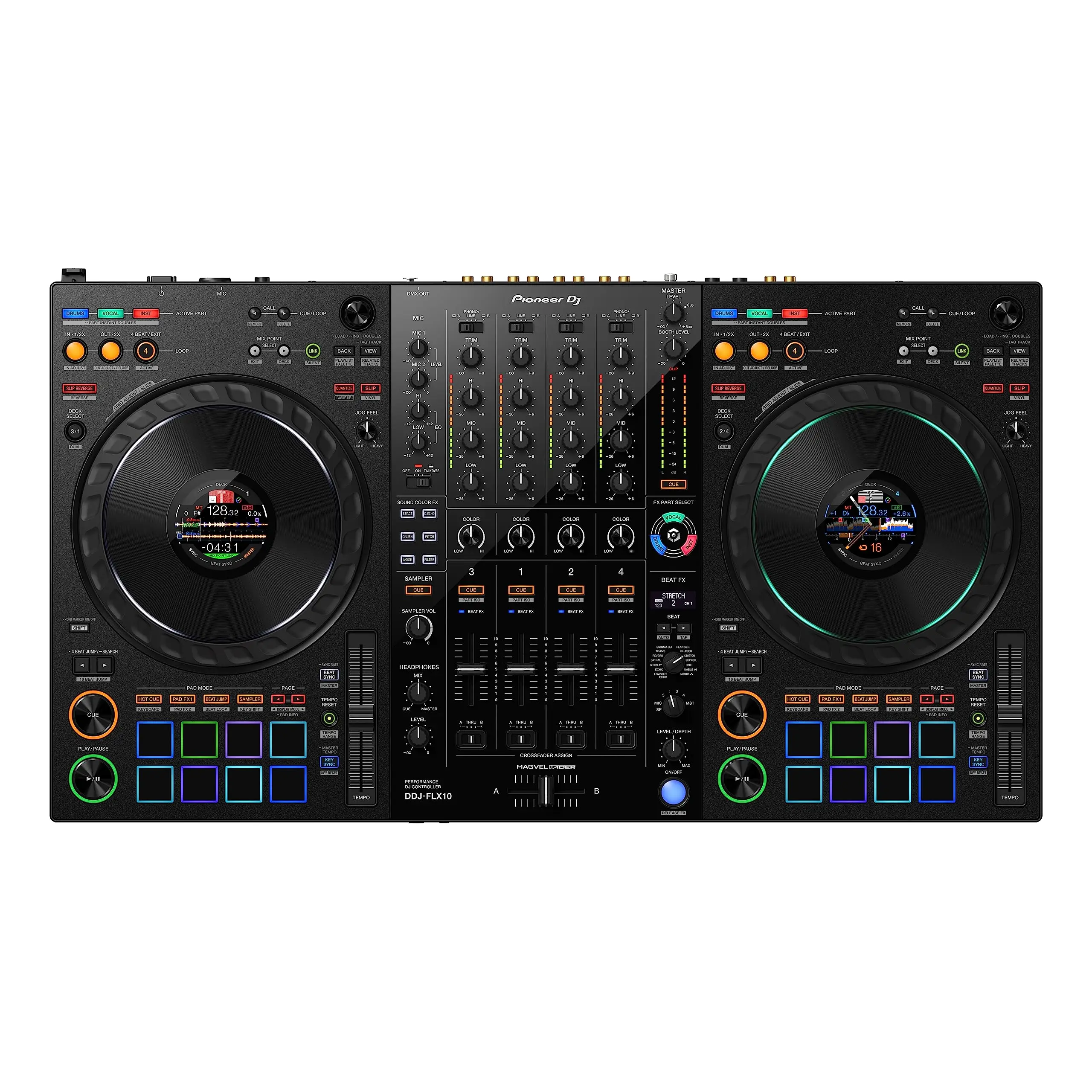 Novos descontos vendas Pioneer DJ DDJ-FLX10 Controlador de DJ de 4 decks