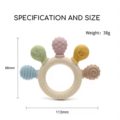 erduo Silicone Baby teether anxiety teething toys 0 12 months chew beads sensory gum relief soother - Image 5