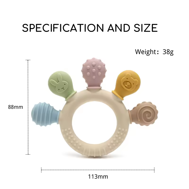 erduo Silicone Baby teether anxiety teething toys 0 12 months chew beads sensory gum relief soother - Image 5