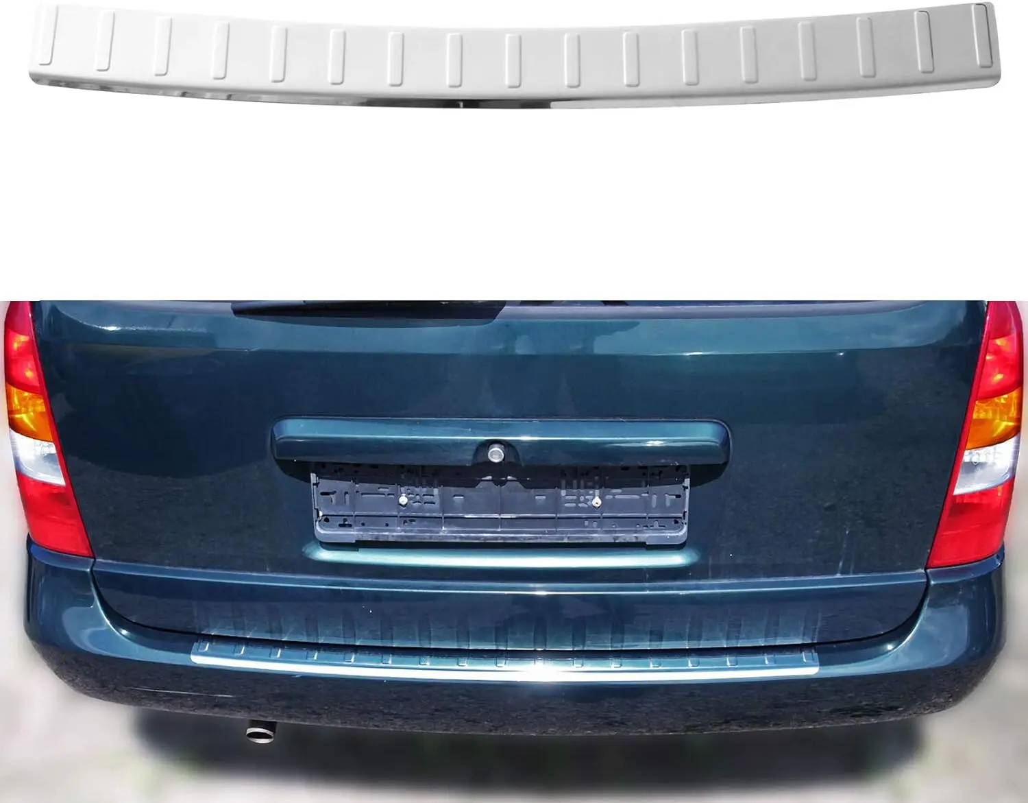 Protecteur de pare-chocs arrière chromé en acier inoxydable, protection pour bord de coffre cargo, massage pour OPEL ASTRA G CARAVAN 1998-2004
