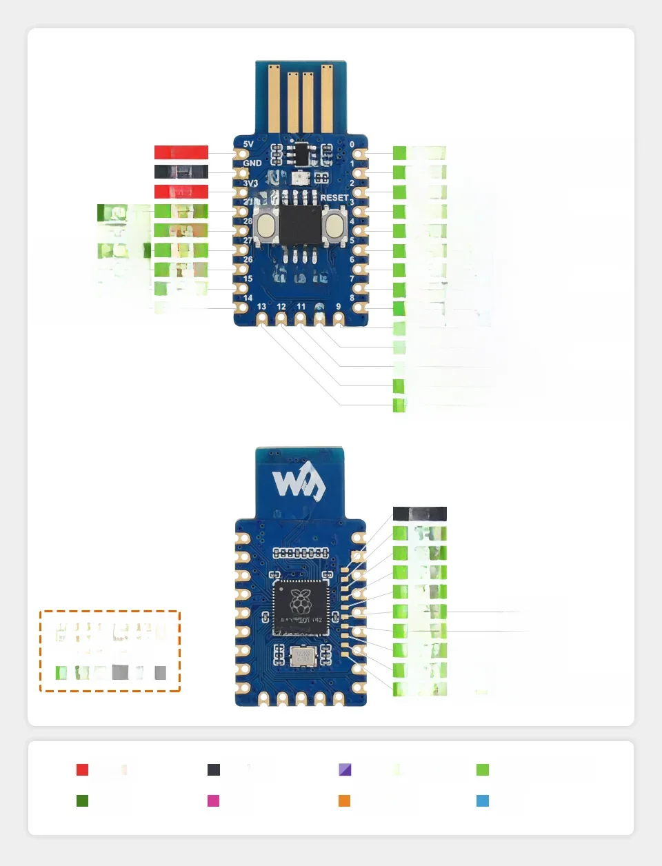 7 zestawów/partia dla zestawu programowalnych układów raspberry pi rp2040 pico V1 V2 CORE — zdjęcie produktu 6