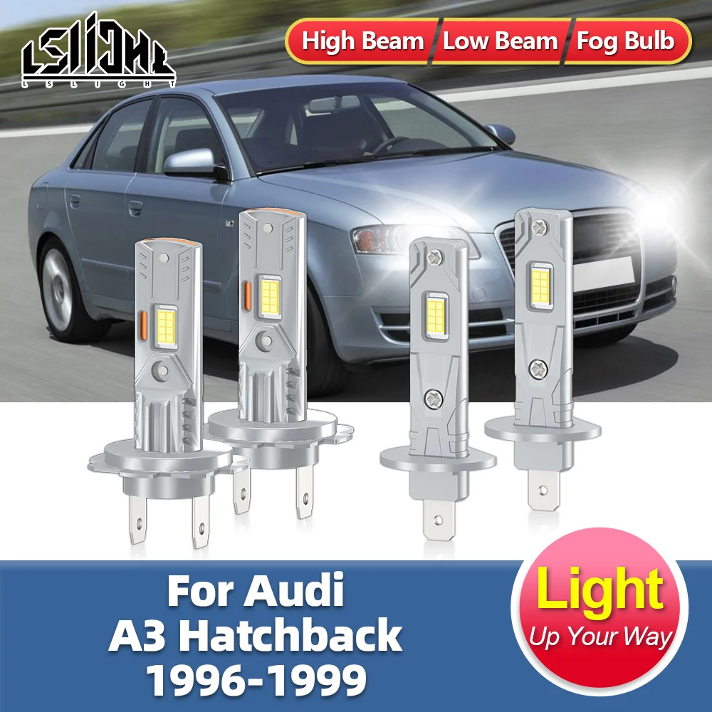 

2/4Pcs LED Car Headlight Bulbs 6000K 30000LM CSP 3570 Chips High Low Beam Lamps For Audi A3 Hatchback 1996 1997 1998 1999