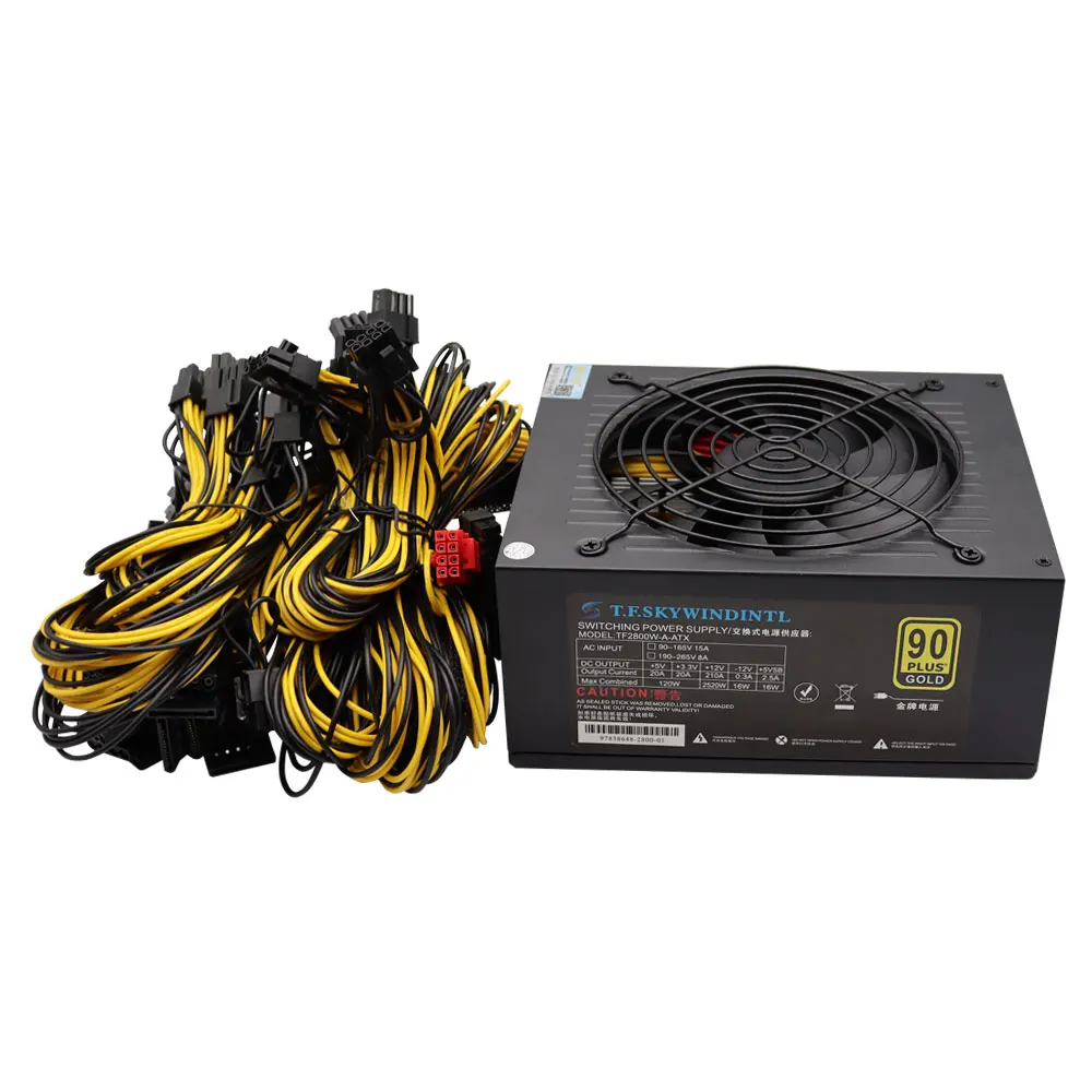 Imagem -04 - Design 2800w Atx Mineração Fonte de Alimentação Computador 2800 Psu para Mineiro Máquina 10 12 Gpu Fonte Alimentação para 12 Gpu Equipamento Novo