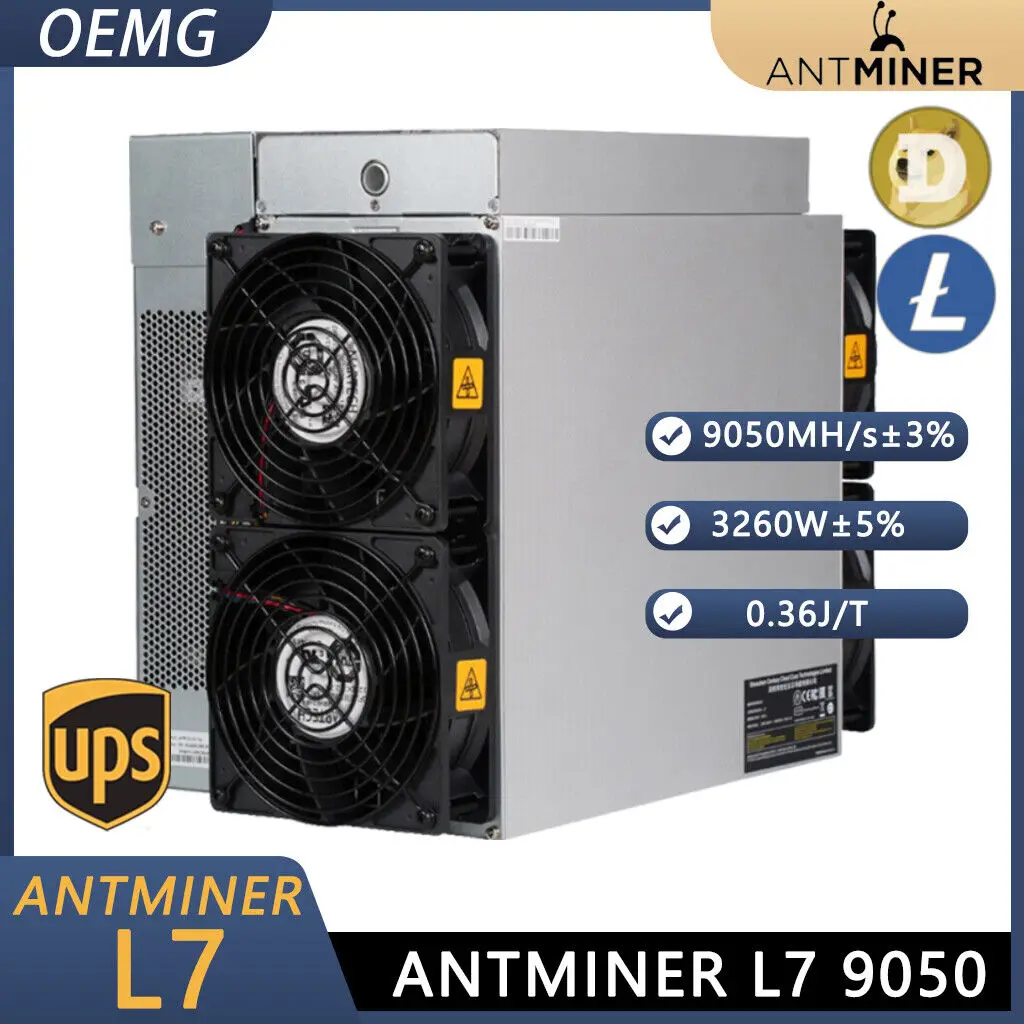 MM Antminer L7 9050M Doge Coin & Litecoin LTC Coin Asic Miner Crypto Mining