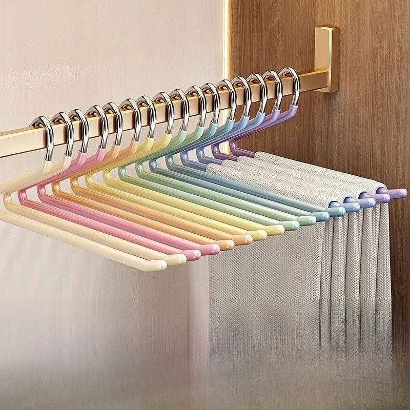 5PCS Goose Type Dip Plastikowy wieszak na spodnie Szafa Dormitorium Teleskopowy wieszak na ubrania typu Z Wielowarstwowy wieszak do przechowywania — zdjęcie 2