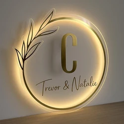 Custom Signboard LED Acrylic Neon Backlit Business Sign Neon Light Name Personalise Custom Logo Deco Office Door Sign Wall Signs