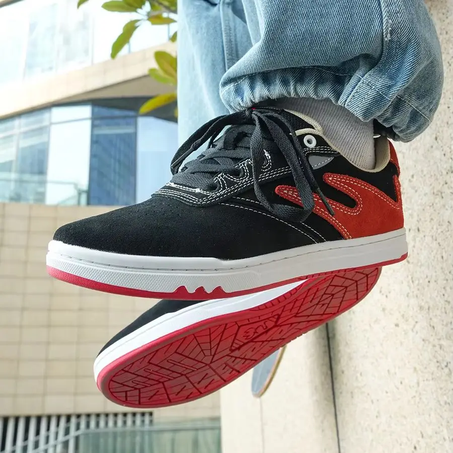 أحذية Goluck Ants Cupsole من جلد الغزال للتزلج، أحذية رياضية أنيقة مغلفة، مريحة ومتينة