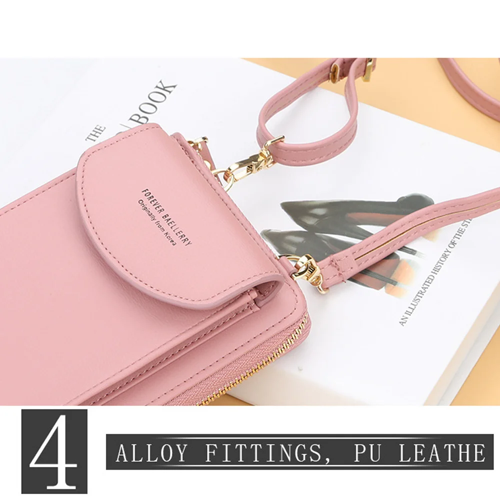 Multifunctional Phone Bag Twill PU Ladies Wallet Large Capacity Travel Wallet For Smartphones Below 6.5 Inches iphone Samsung