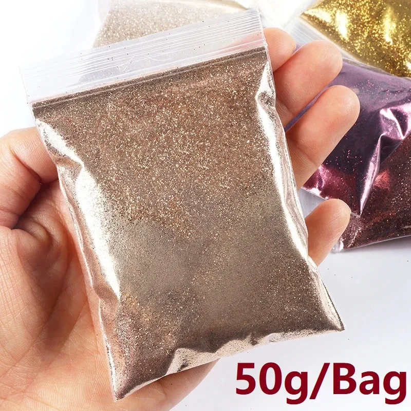 50g/Bag Holographic Laser Extra Fine Glitter Dazzling Nail Glitter Powder DIY Art Crafts Resin Tumbler Decorations Shiny Glitter