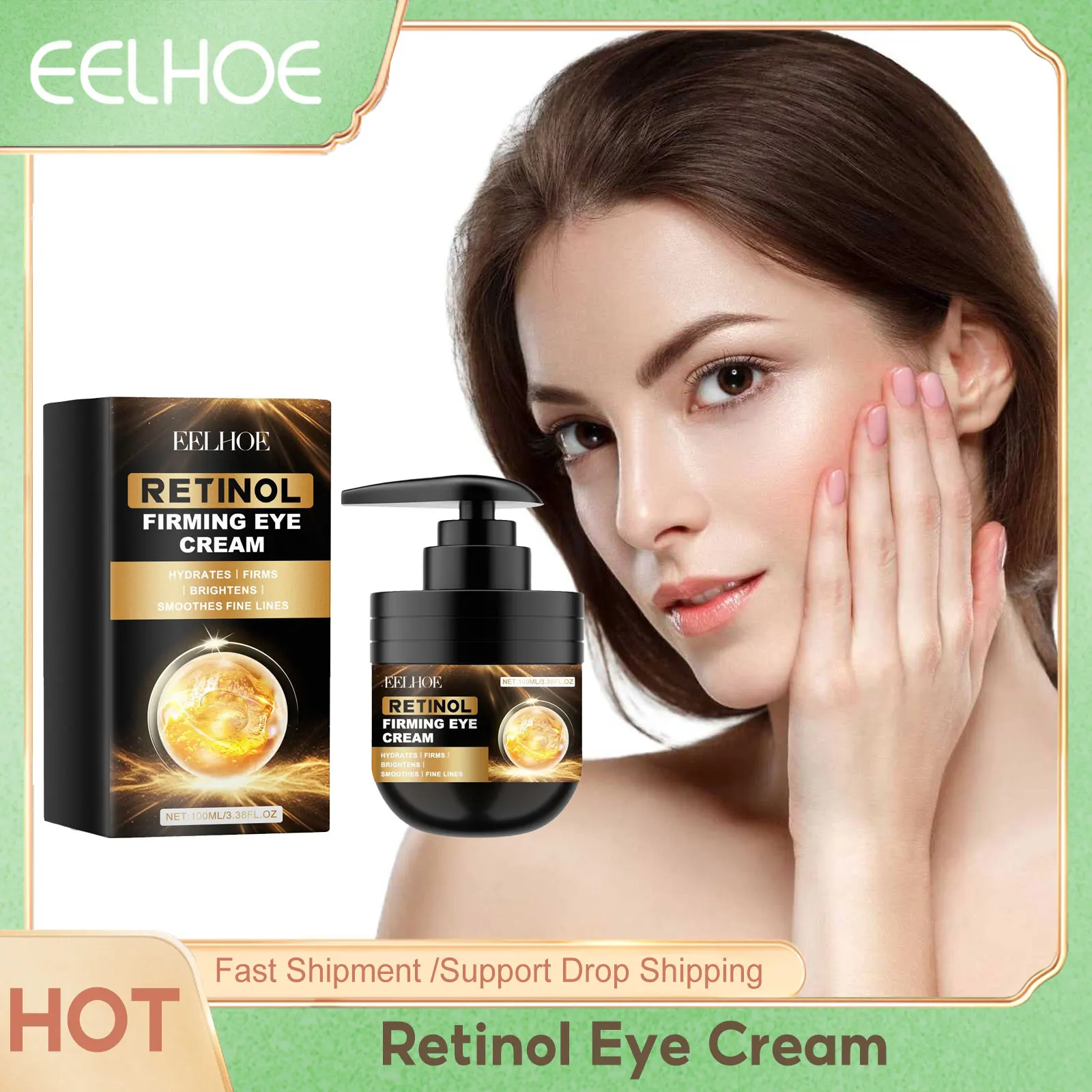 Retinol Eye Cream Anti Dark Circles Eye Bags Removal Firming Skin Care Moisture Remove Puffiness Under the Eye Care Serum 100ml