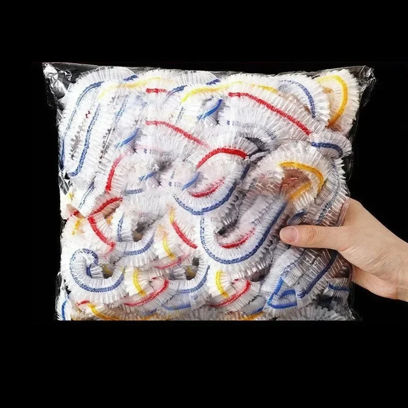 Couvercles alimentaires élastiques, couvercles de bol en plastique jetables pour le stockage de fruits et légumes, enveloppes d'étanchéité de fraîcheur, 100 pièces