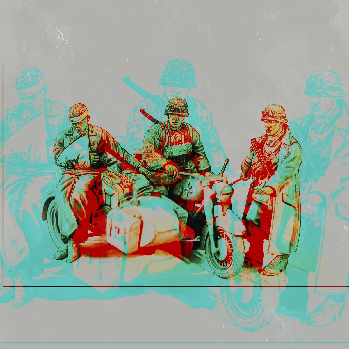 

1/35 resin unpainted model kit, German motorcyclist (3 people without motorcycles) unassembled and unpainted GK, 1520R